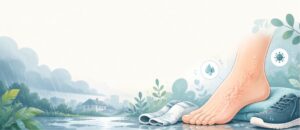Rainy season skin problems and fungal skin infections caused by humidity, moisture, and sweating