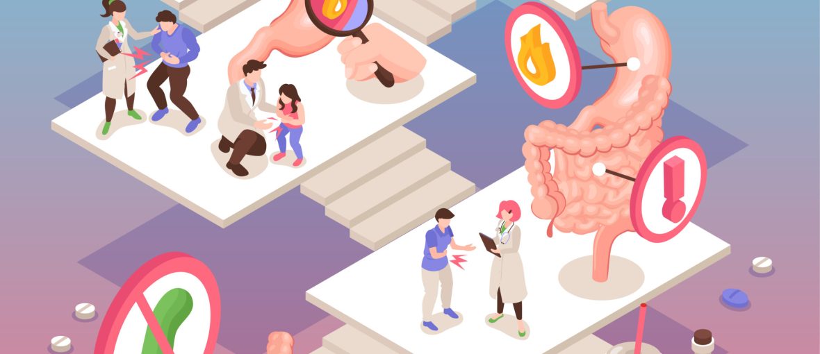 Isometric gastroenterology composition with stomach pain stomach treatment junk food and fast food medications