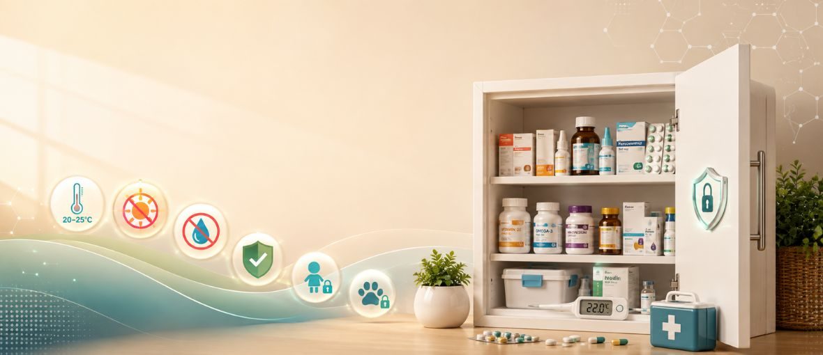 Keeping medicines in a cool, dry, and secure place helps maintain their effectiveness and keeps children and pets safe.